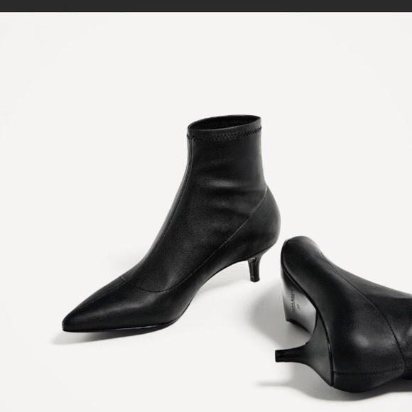 kitten heel sock ankle boots
